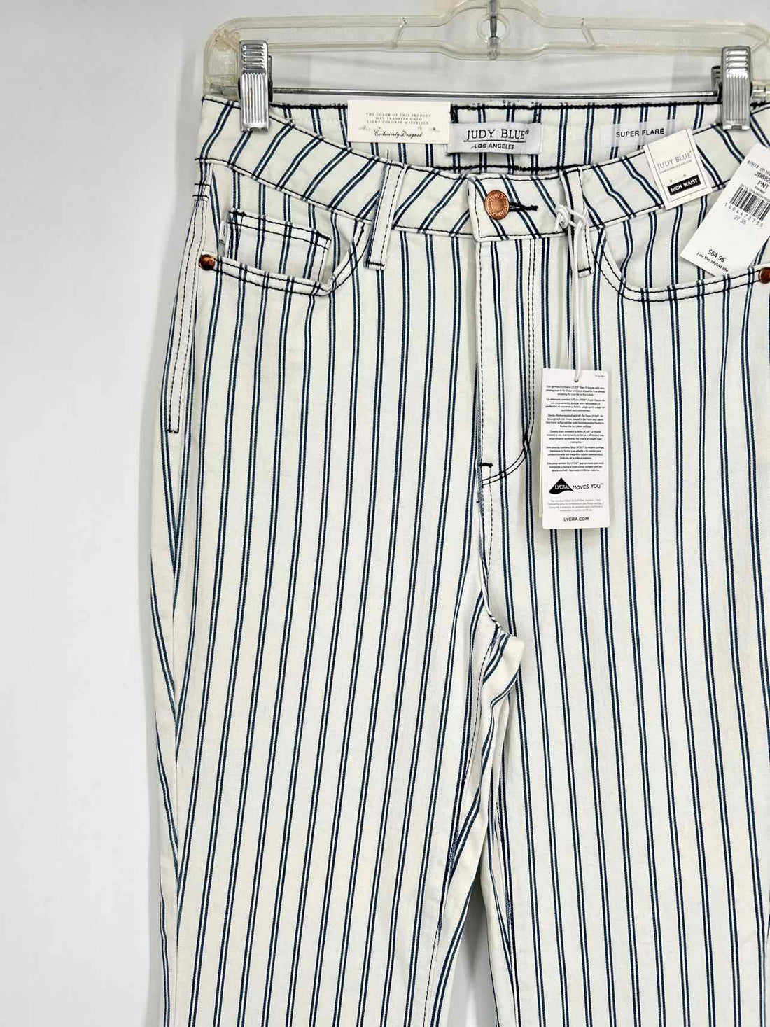 Judy Blue Size 27/4 White & Blue Striped NWT Jeans