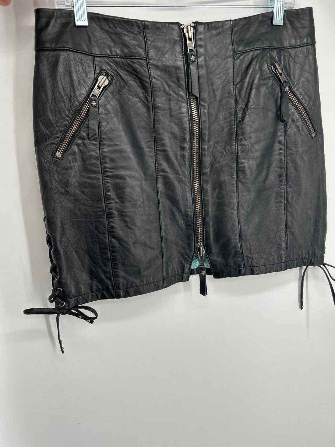 Harley Davidson Size 8 Black Genuine Leather Skirts