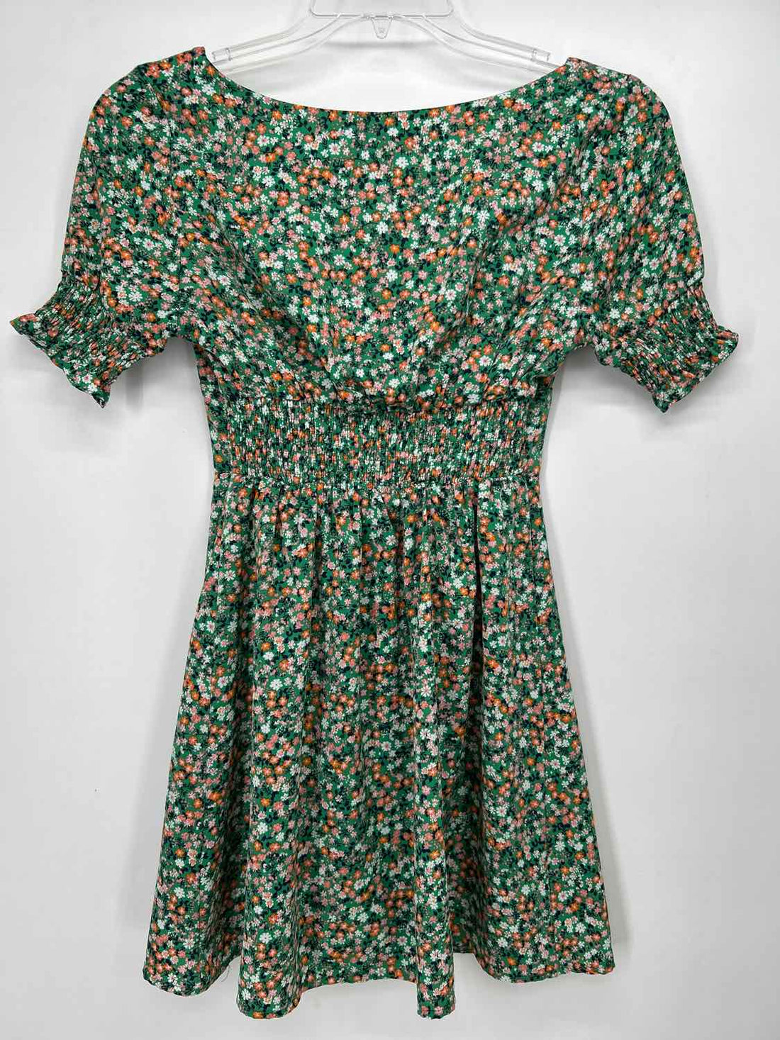 Altard State Size S Green Floral Short Sleeve Dress