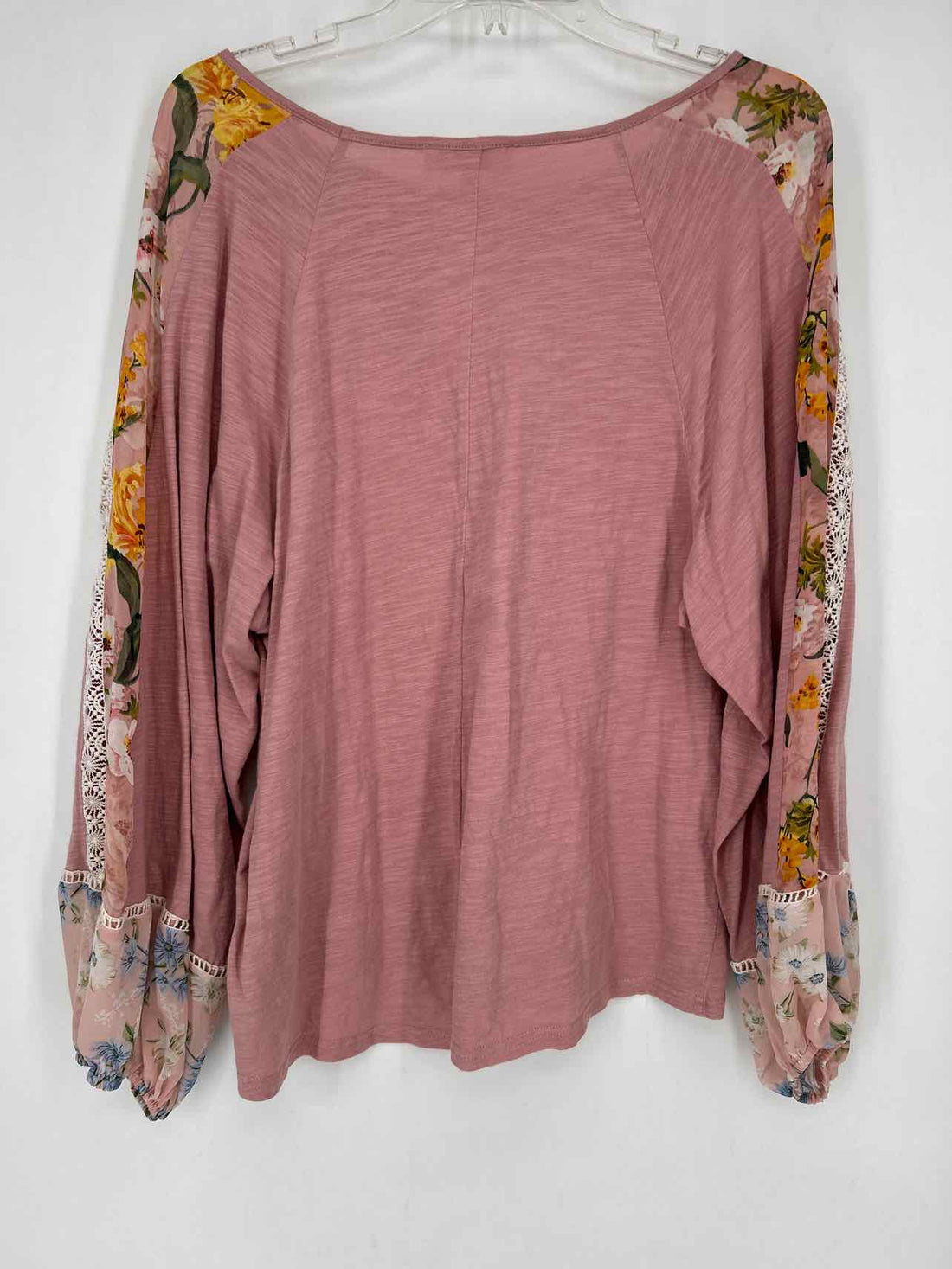Umgee Size XL Dusty Pink Floral Long Sleeve