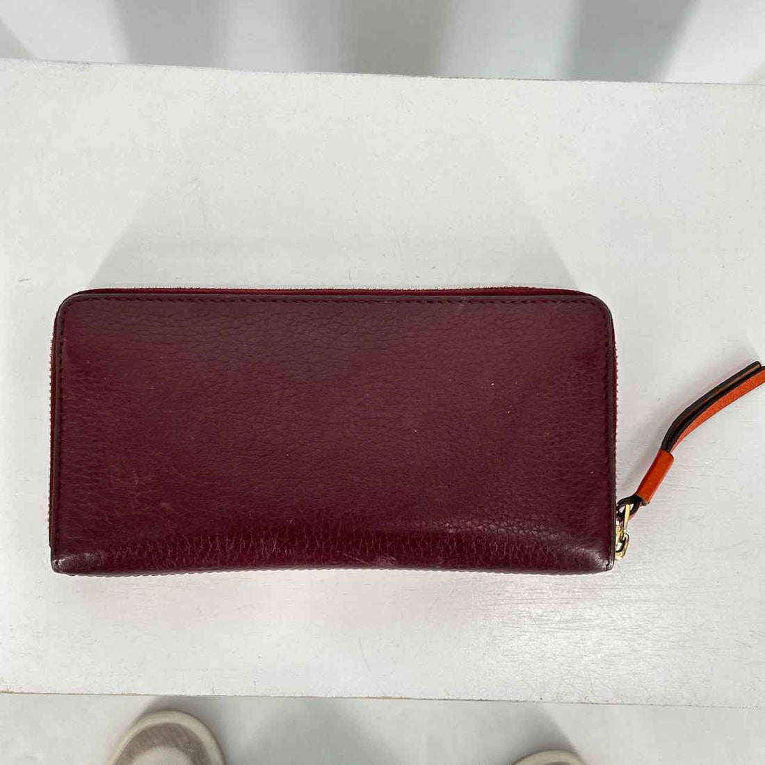 Tory Burch Burgundy Colorblock Leather Pre Owned Wallet