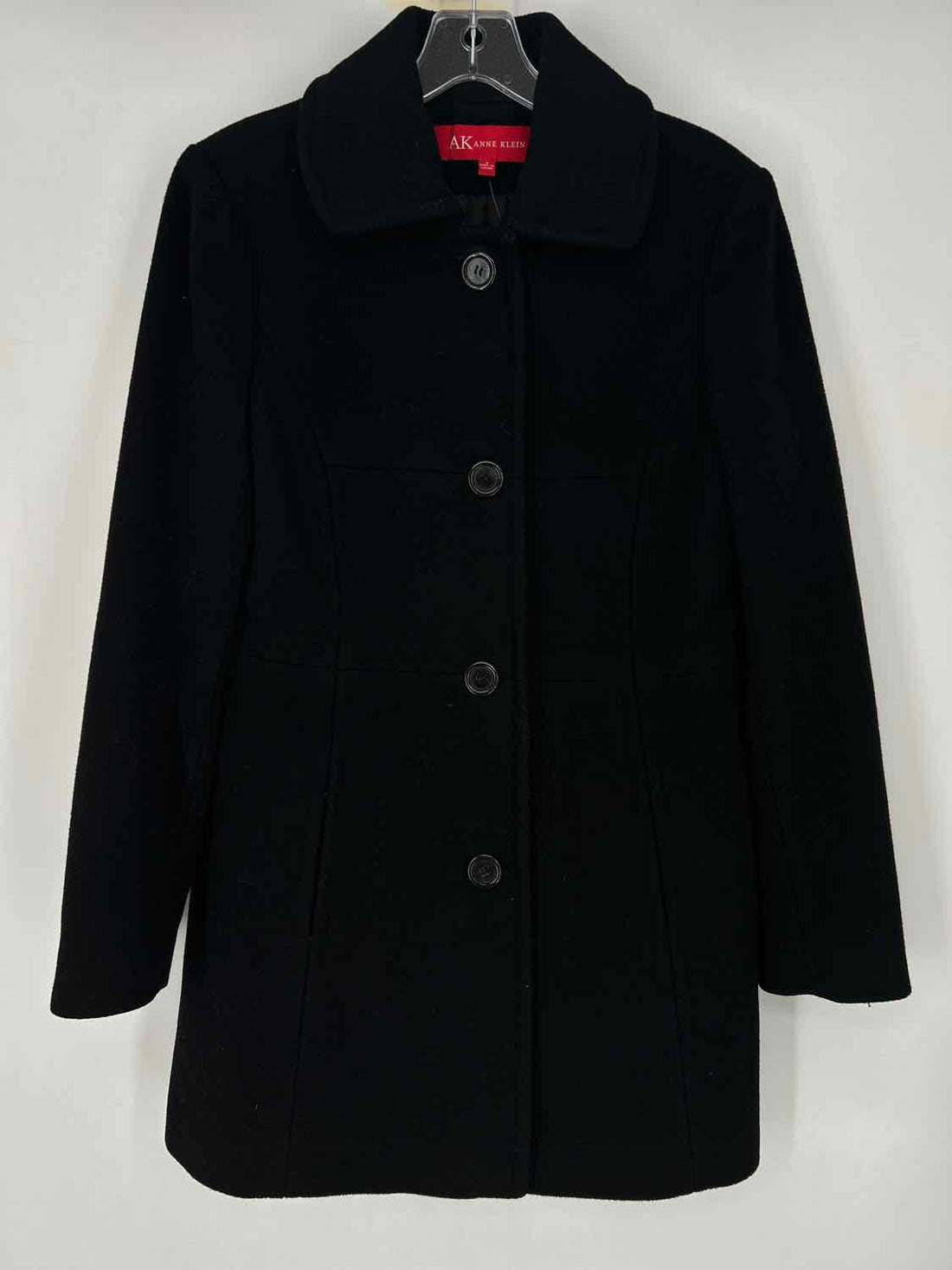 Anne Klein Size S Black Wool Blend Coat