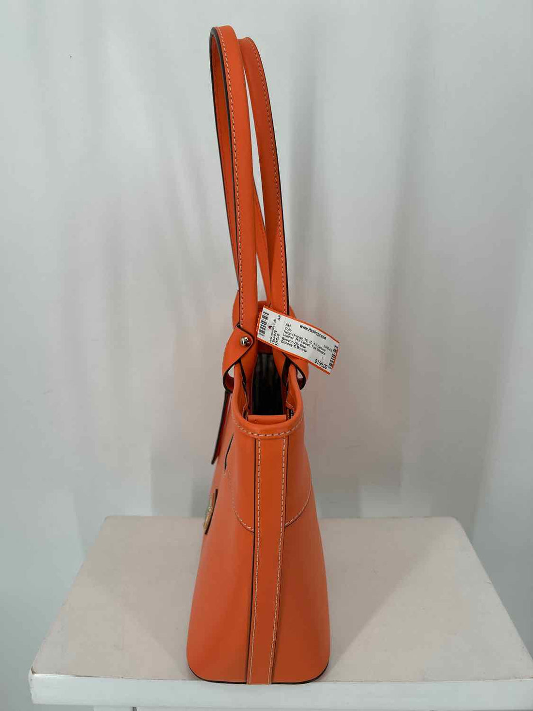 Dooney & Bourke Beakon Zip Neon Orange Genuine Leather Tote