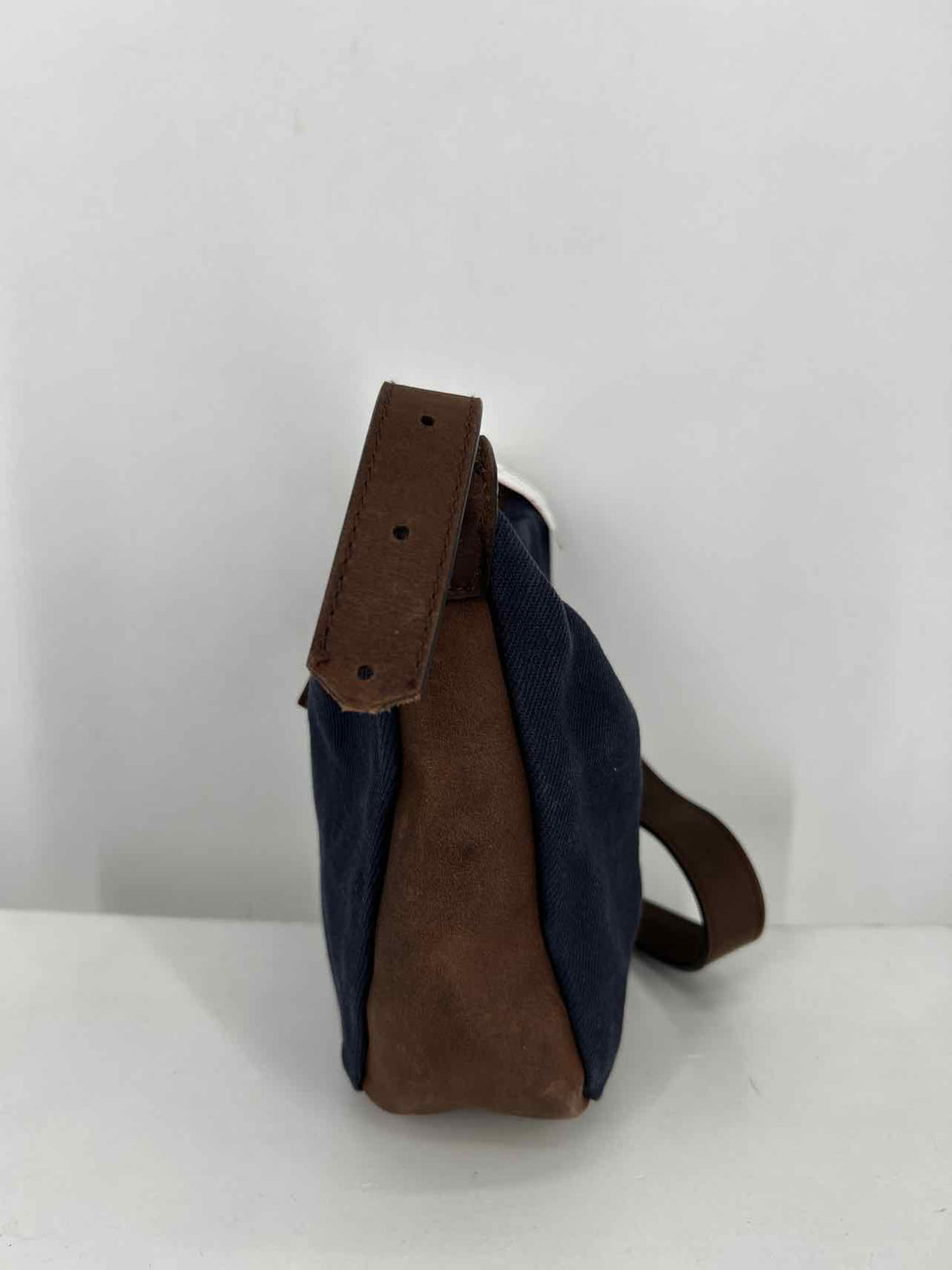 L L Bean Navy & Brown Canvas Crossbody