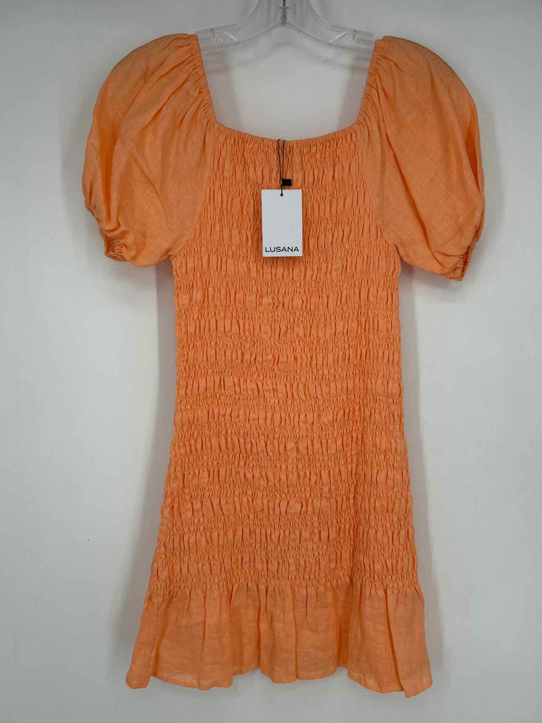 Lusana Size 4 Orange Linen NWT Dress