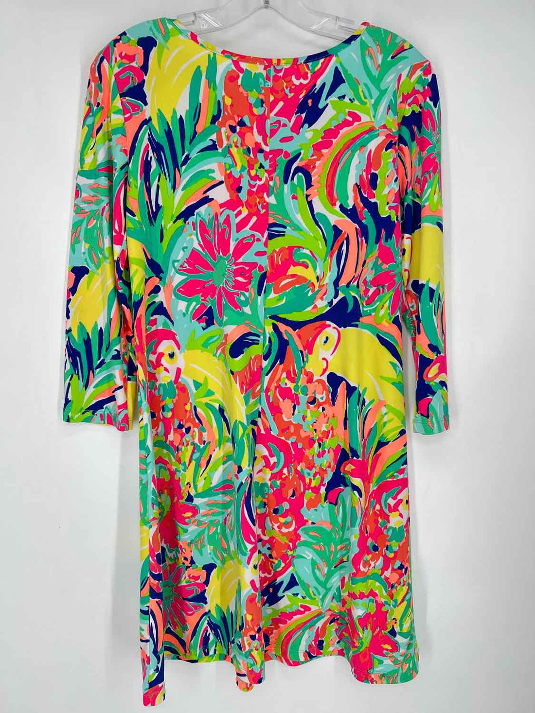 Lilly Pulitzer S Green & Pink Print Long Sleeve Lilly Pulitzer Dress