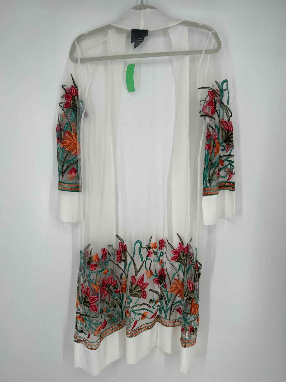 Liv Los Angeles Size S White Embroidered Kimono