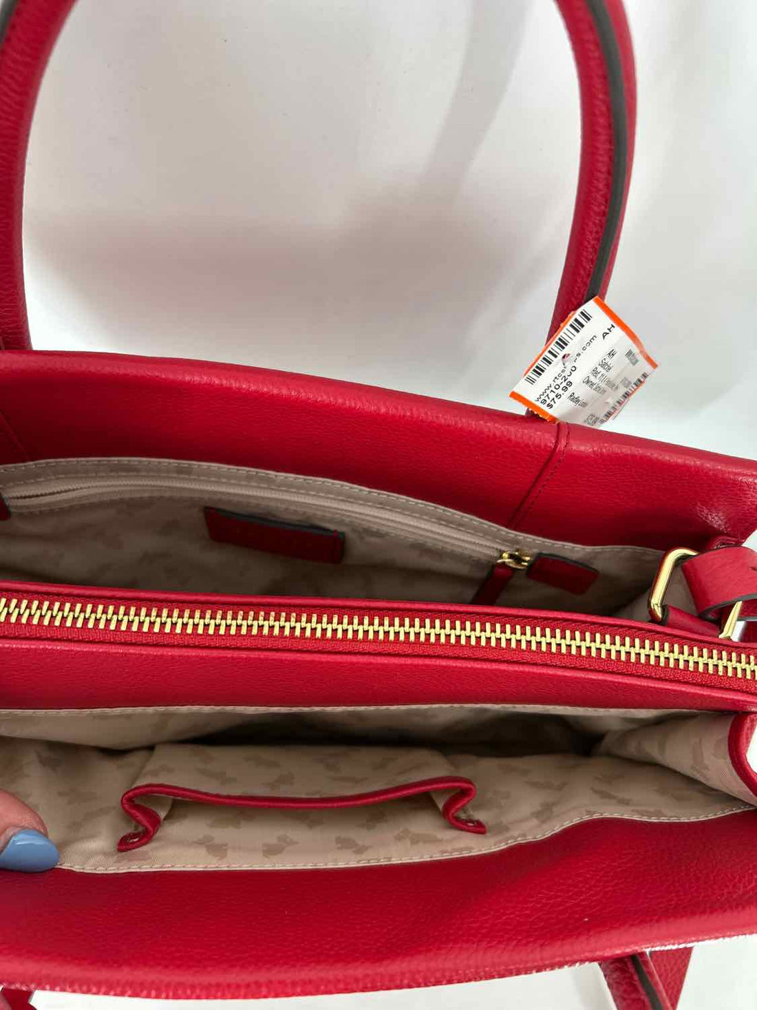 Radley London Red Pebbled Leather Pre Owned Satchel