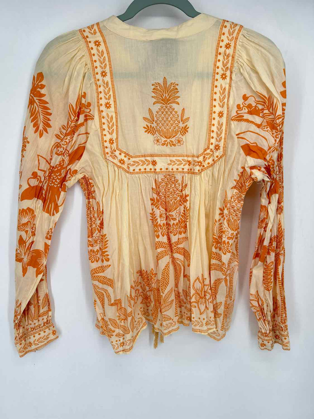 Calypso St Barth Size M Yellow & Orange Print Long Sleeve