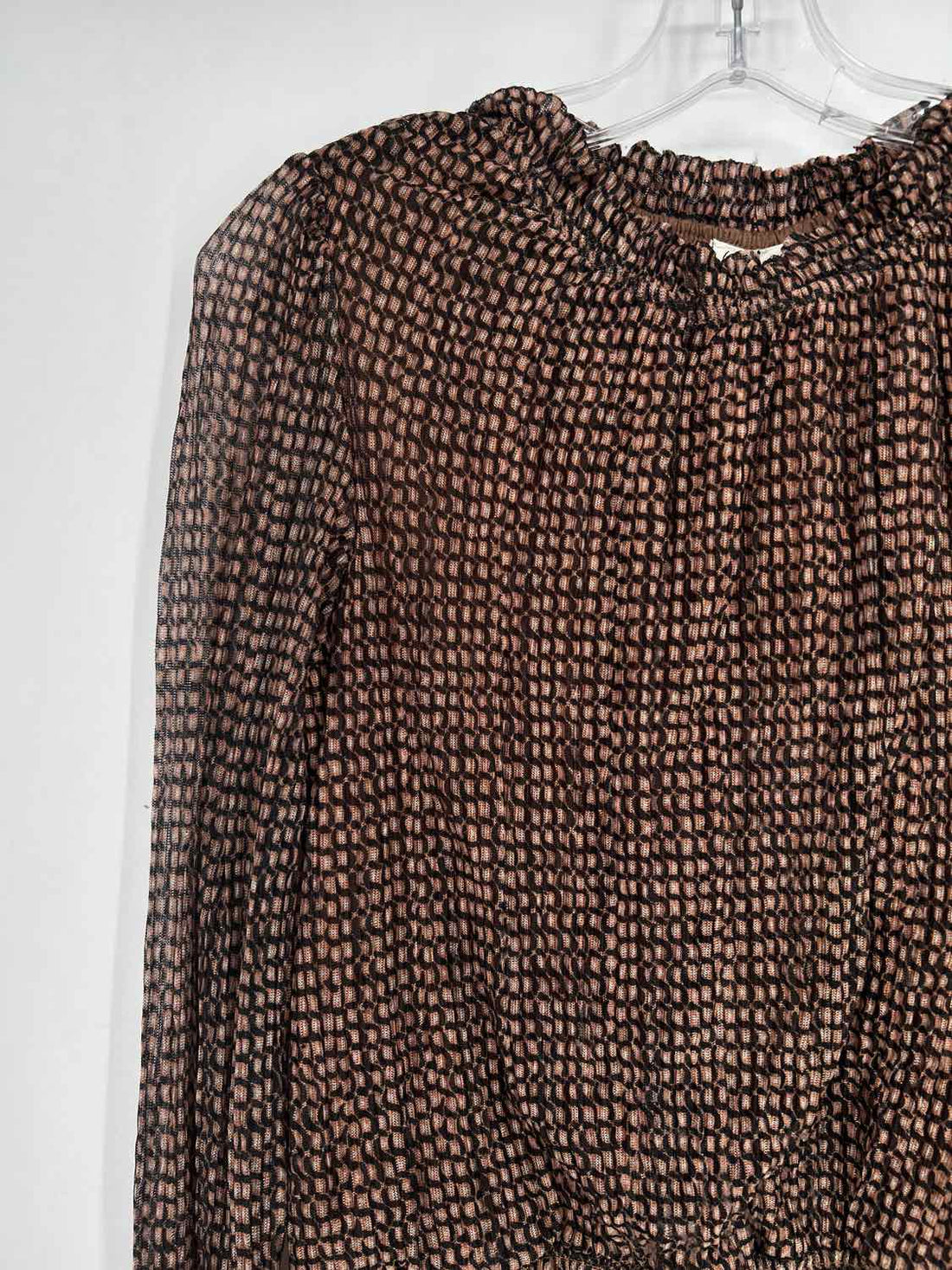Joie Size L Black Print Shimmer Long Sleeve