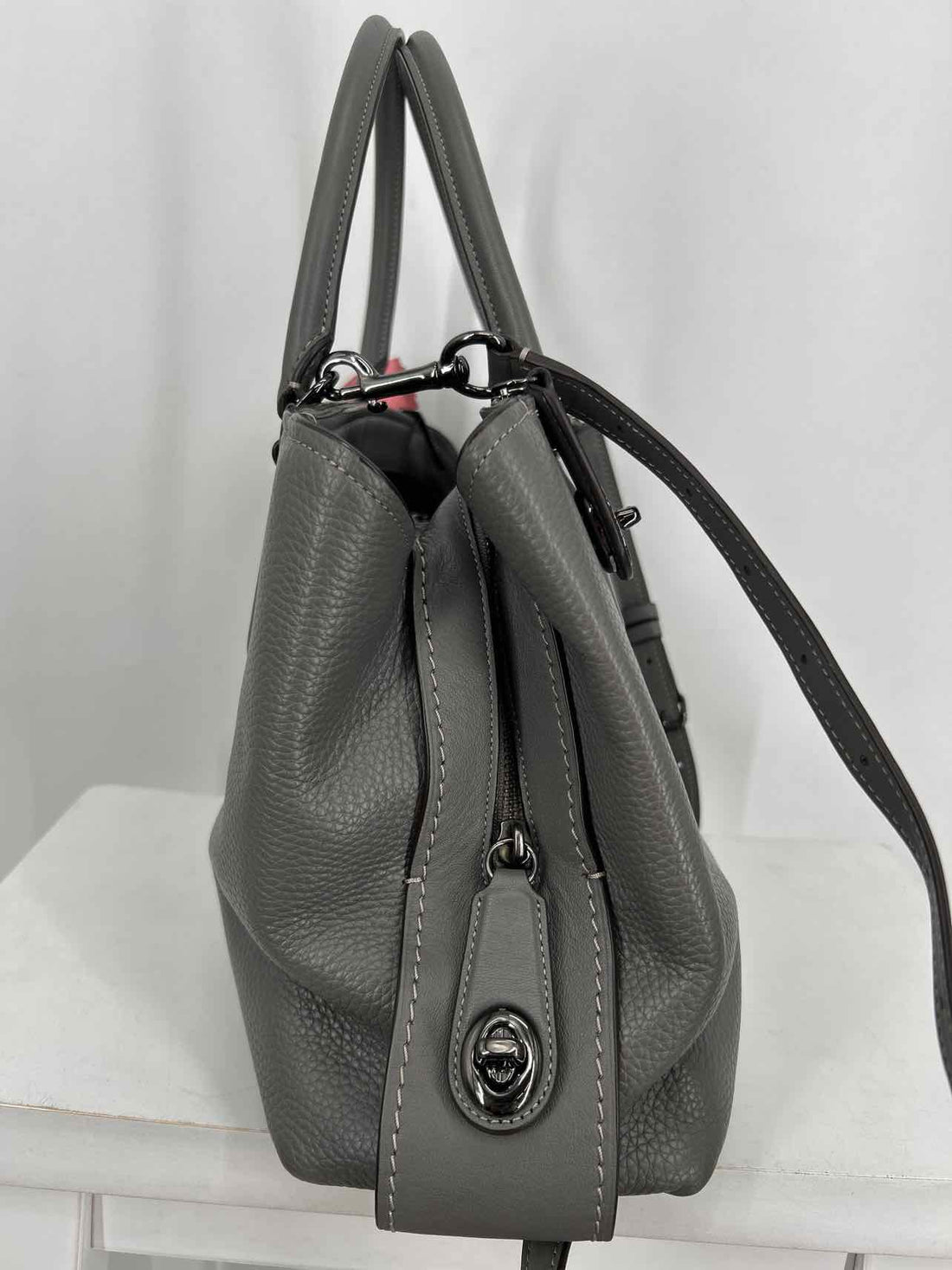 Coach Gray Pebbled Leather Good Hobo