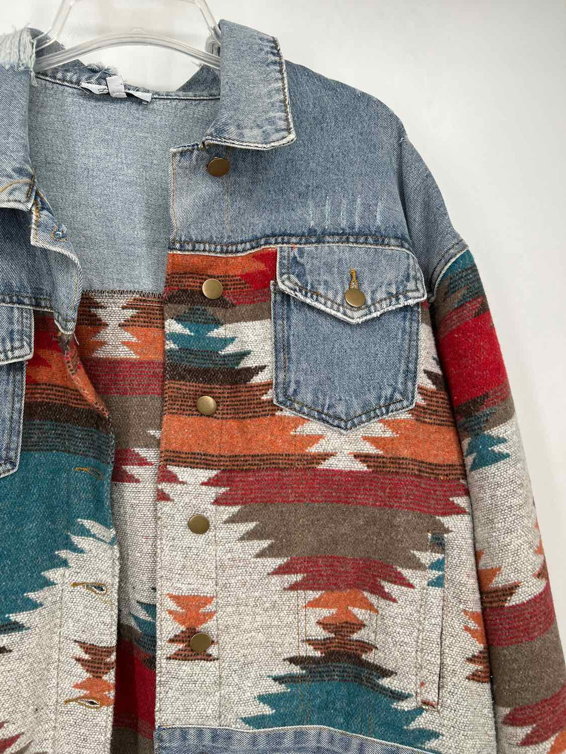 Polagram Size L Western Print Denim Jacket