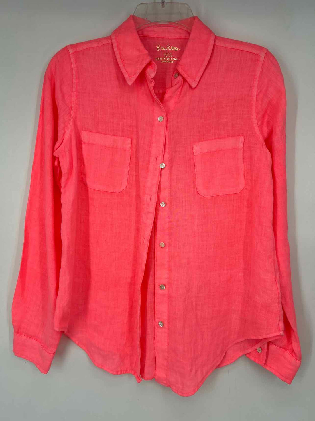 Lilly & Van XXS Neon Pink Linen Lilly Pulitzer Top