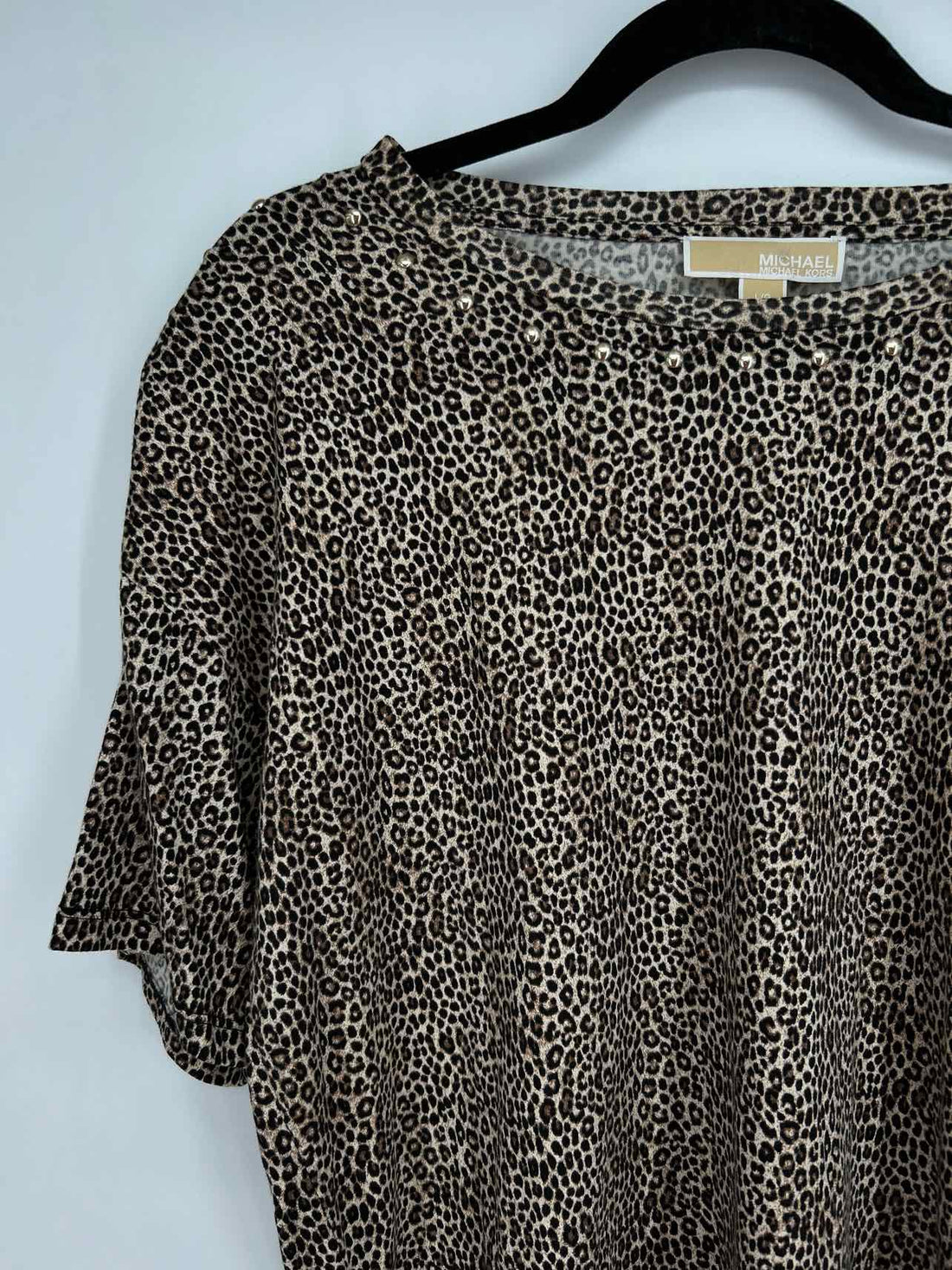 Michael Kors Size L Leopard Short Sleeve