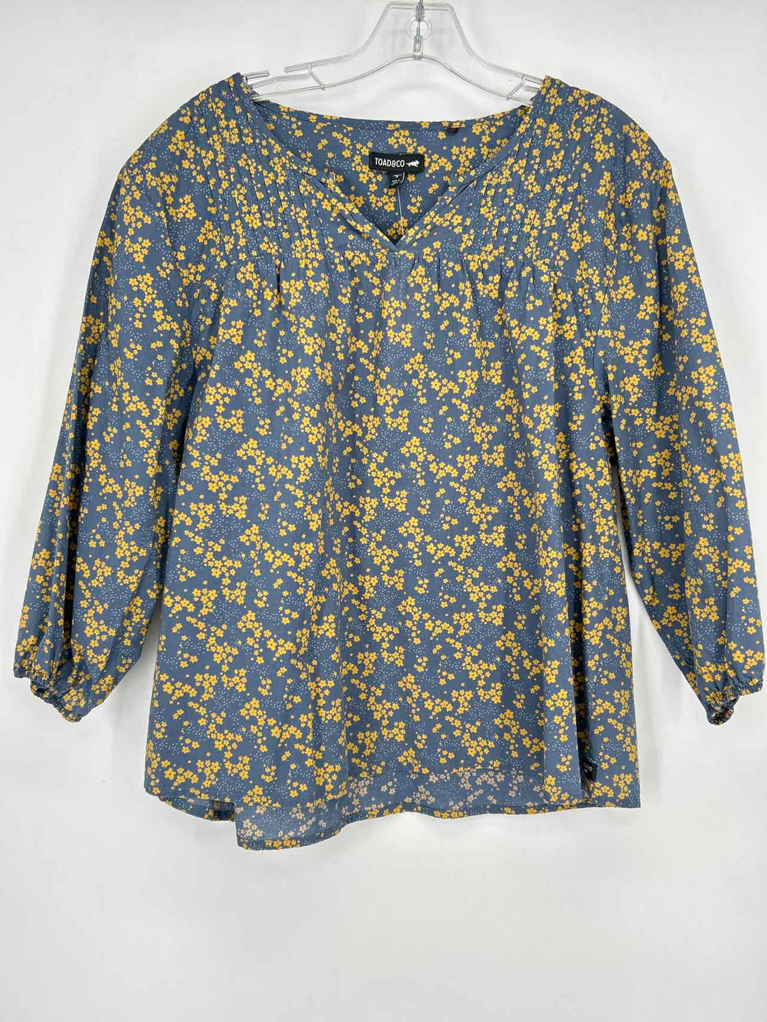 Toad & Co Size S Navy & Yellow Floral Long Sleeve