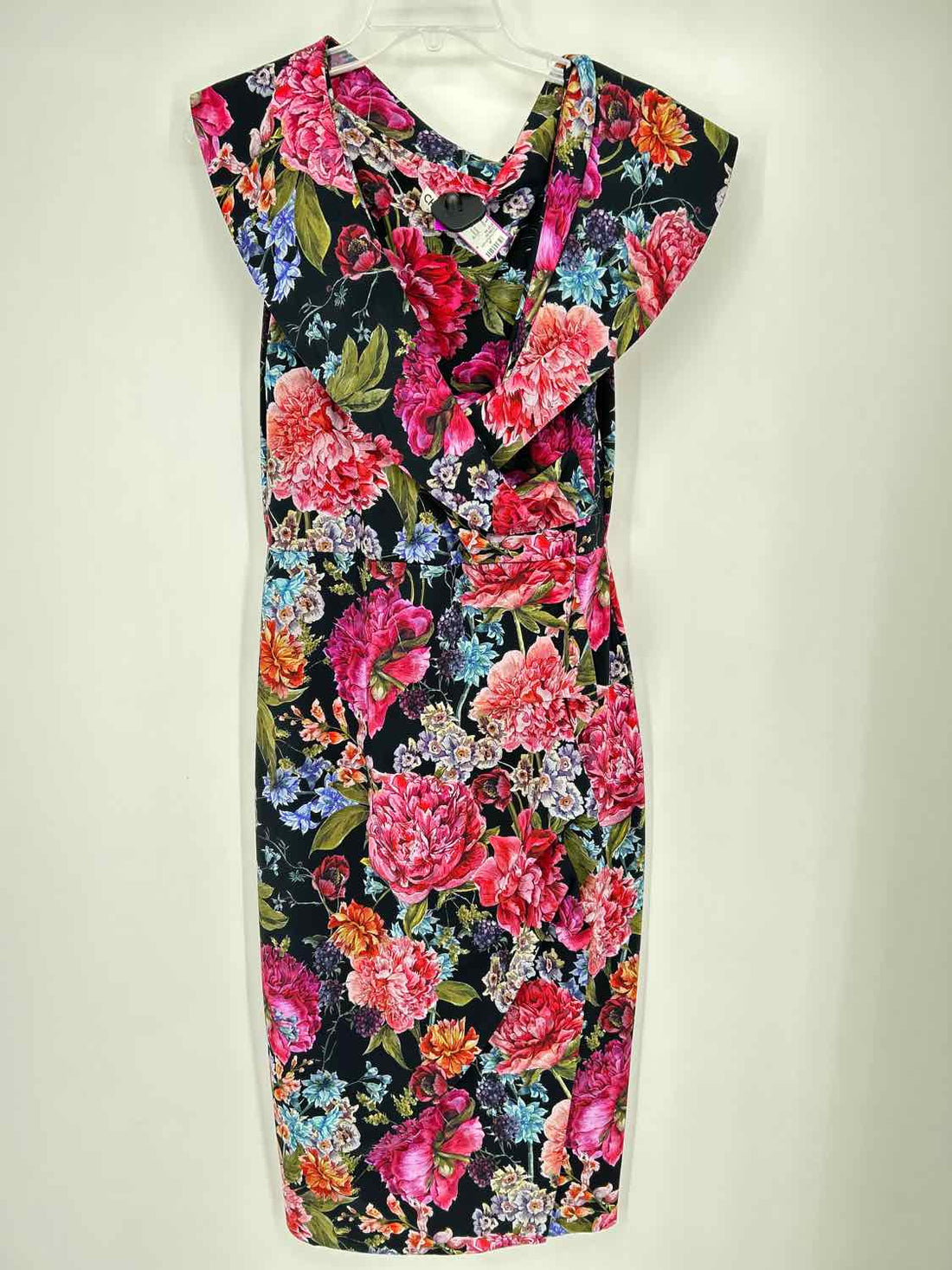 Chiara Boni Size L Black Floral Dress