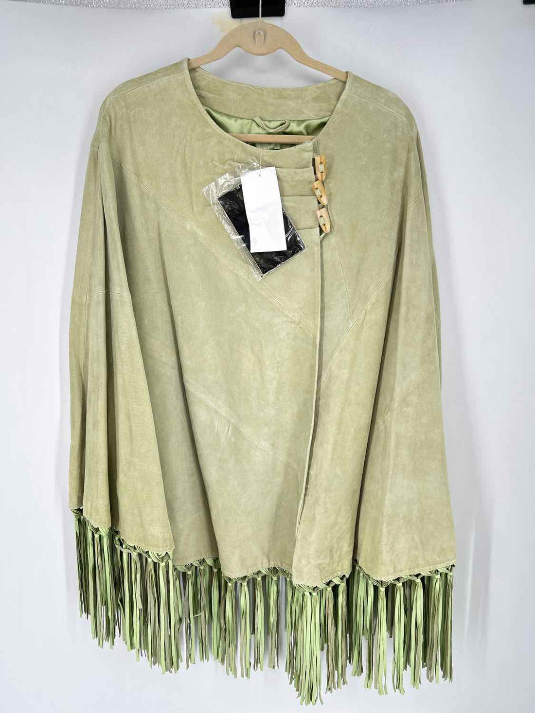 Terry Lewis Size OS Green Genuine Leather NWT Poncho