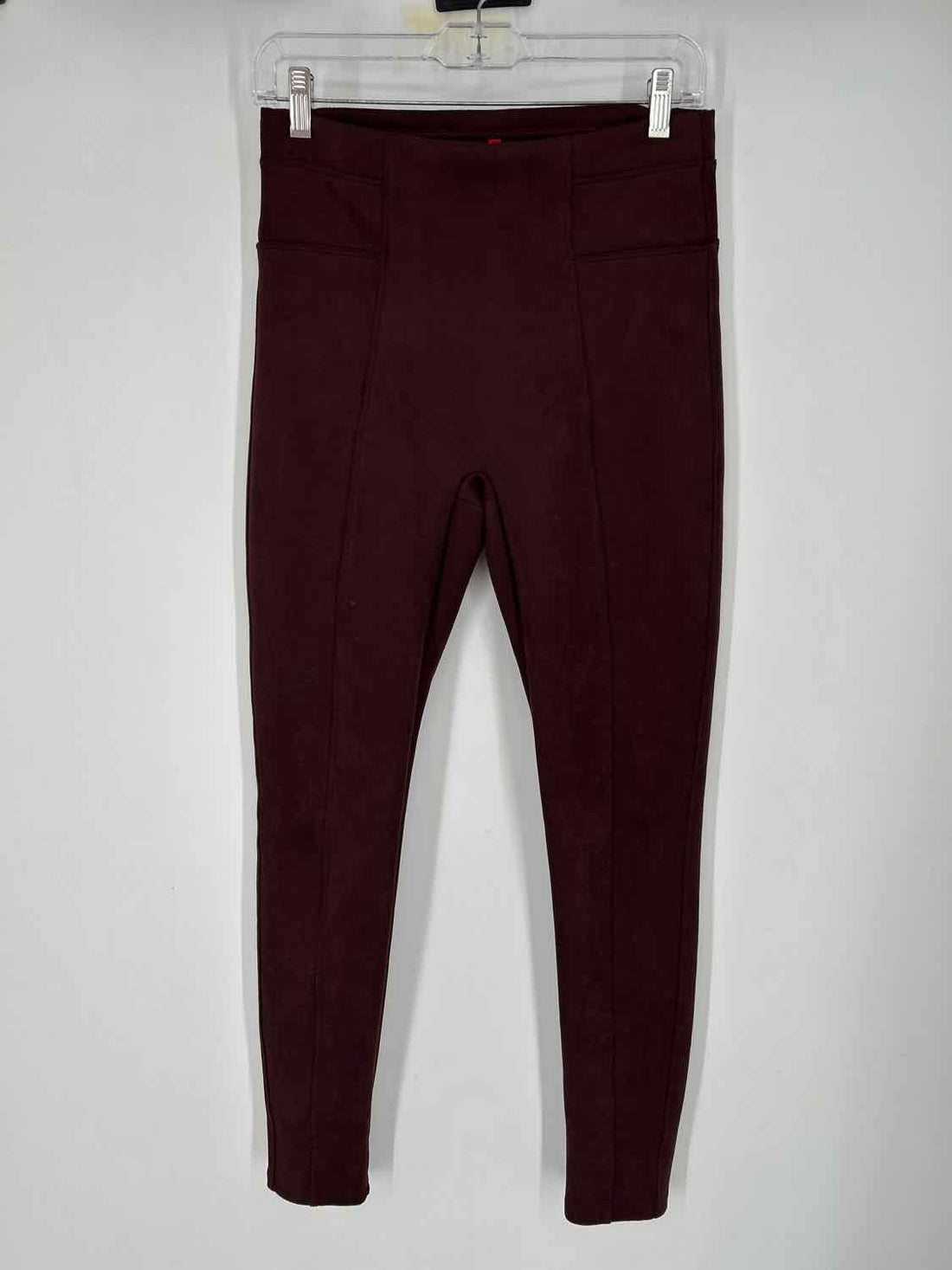 Spanx Size M Burgundy Faux Suede Leggings