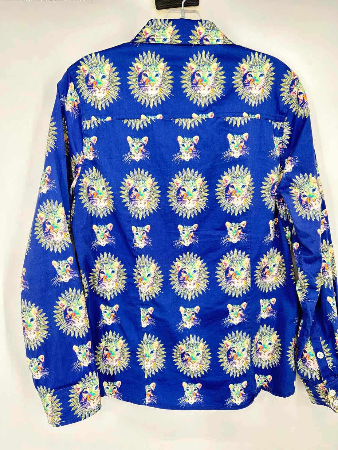 Shirtails Size M Blue Print Long Sleeve