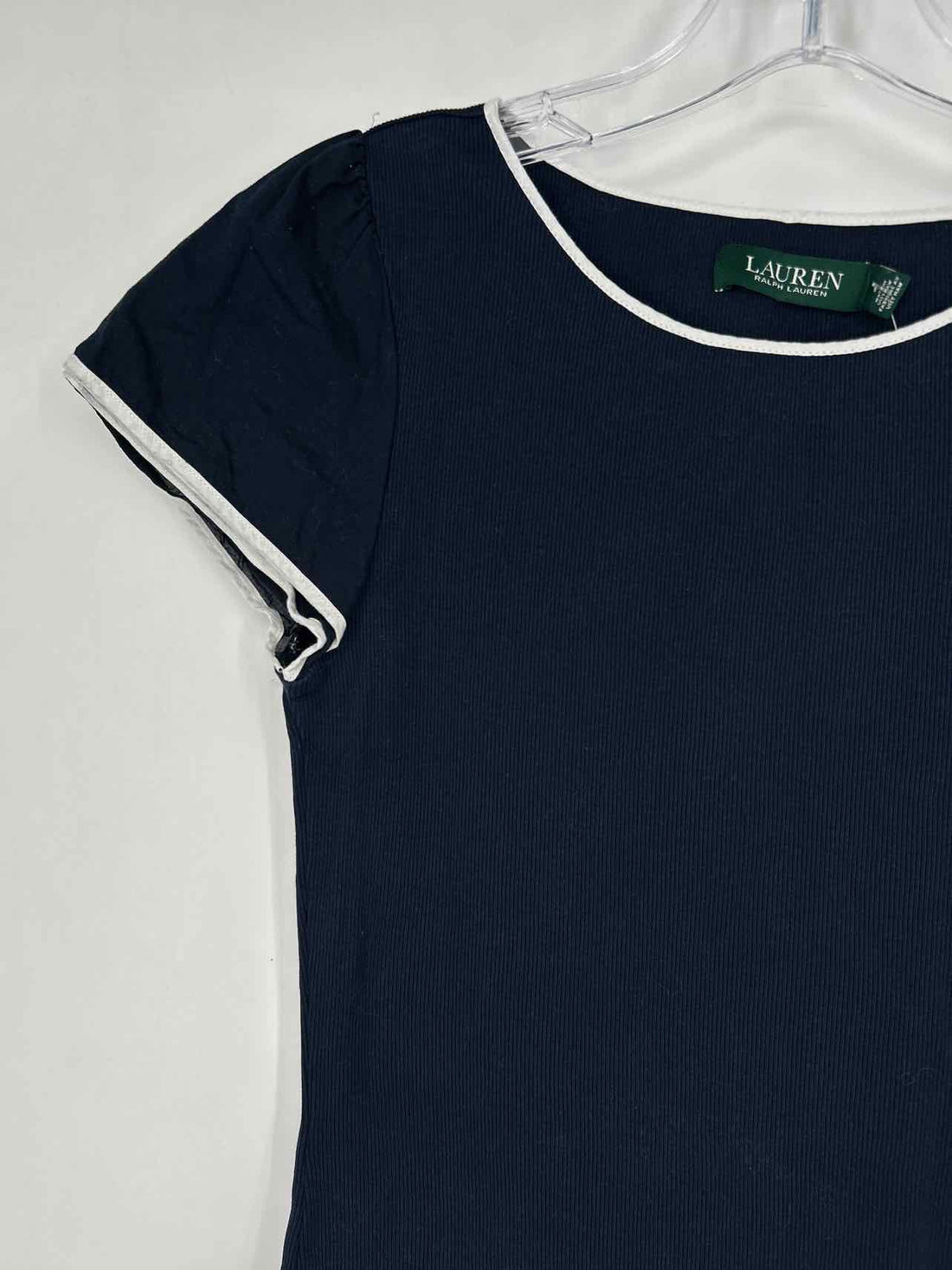 Lauren Ralph Lauren Size M Navy & White Short Sleeve