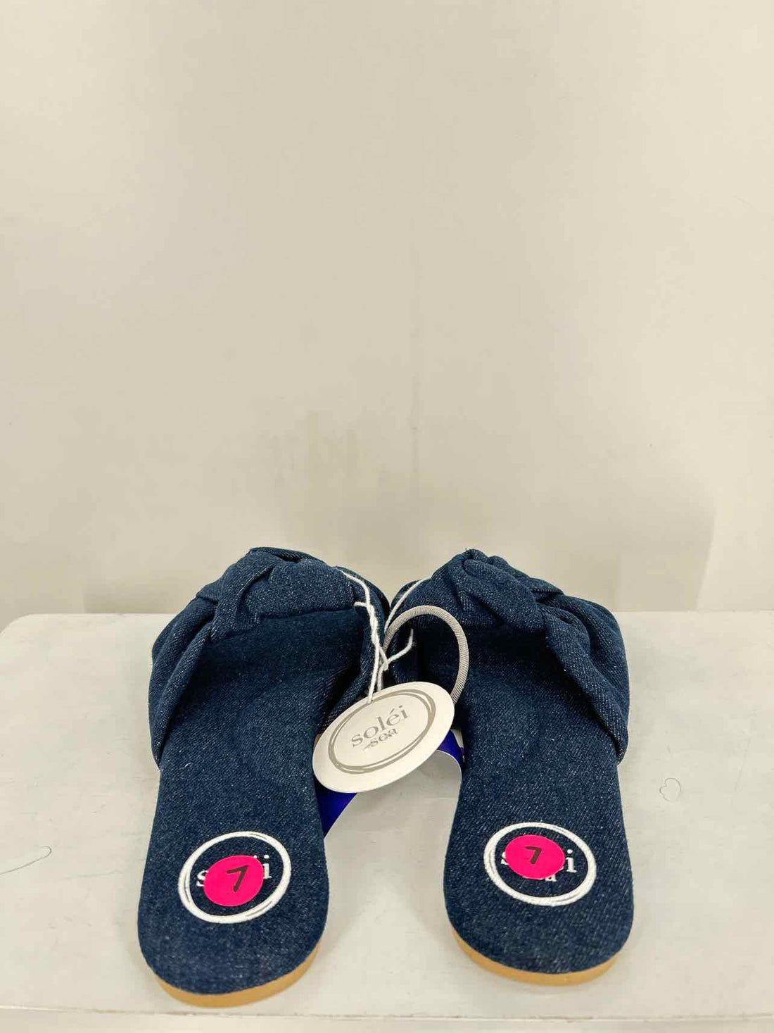 Solei Sea Women Size 7 Denim NWT Slides