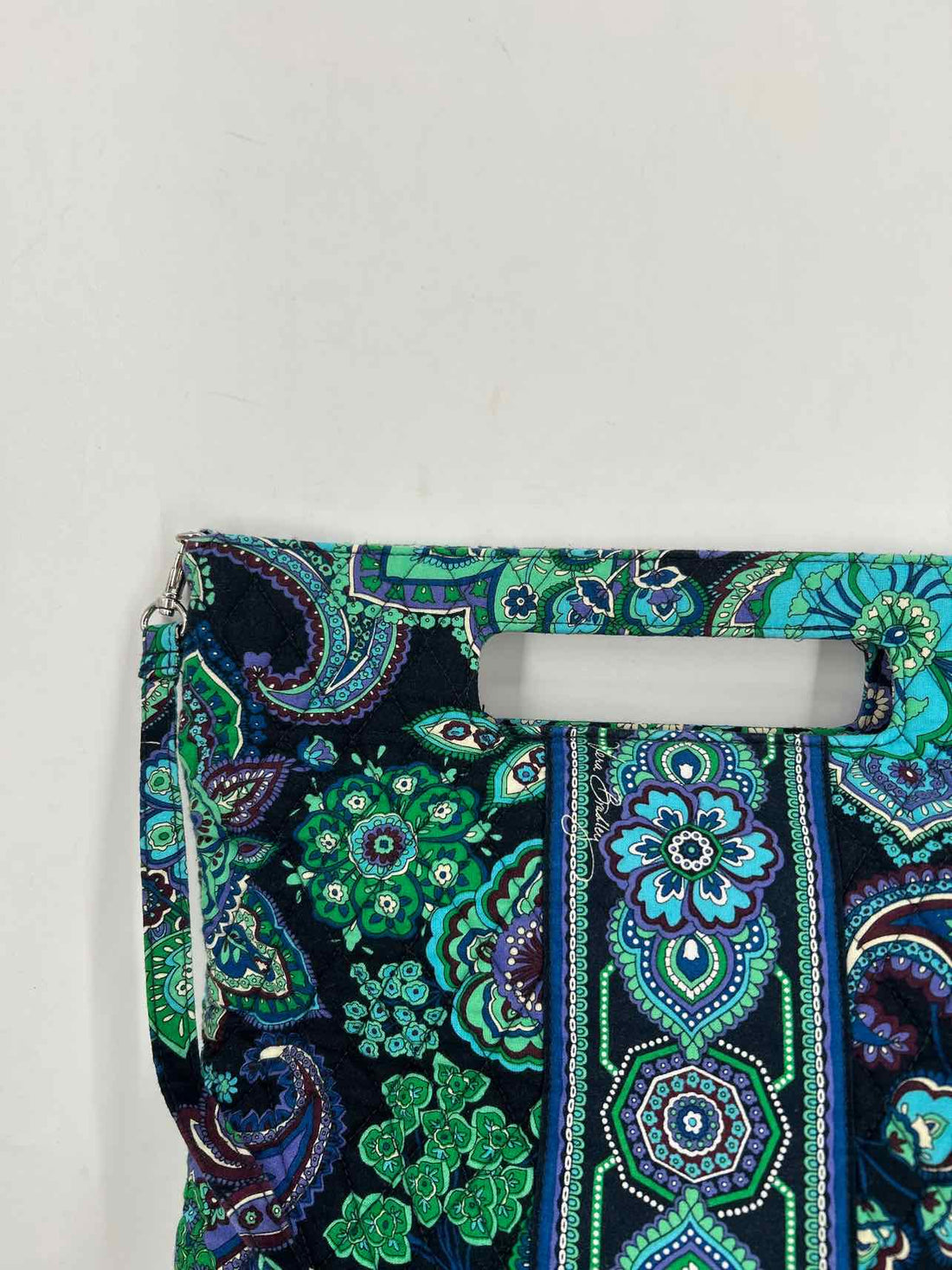 Vera Bradley Black Green & Blue Print Quilted Pre Owned Shoulder