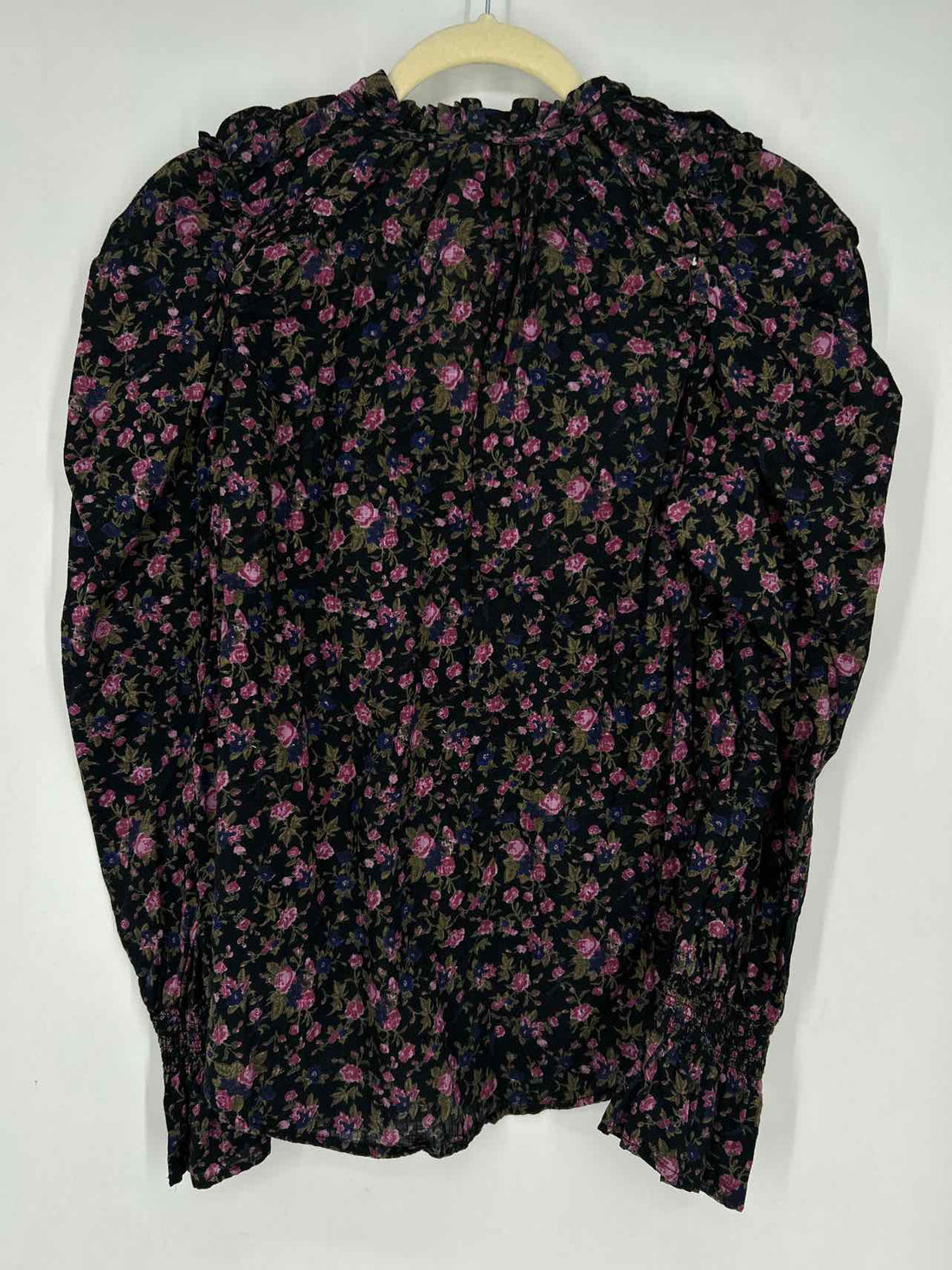 Free People Size S Black Floral Long Sleeve