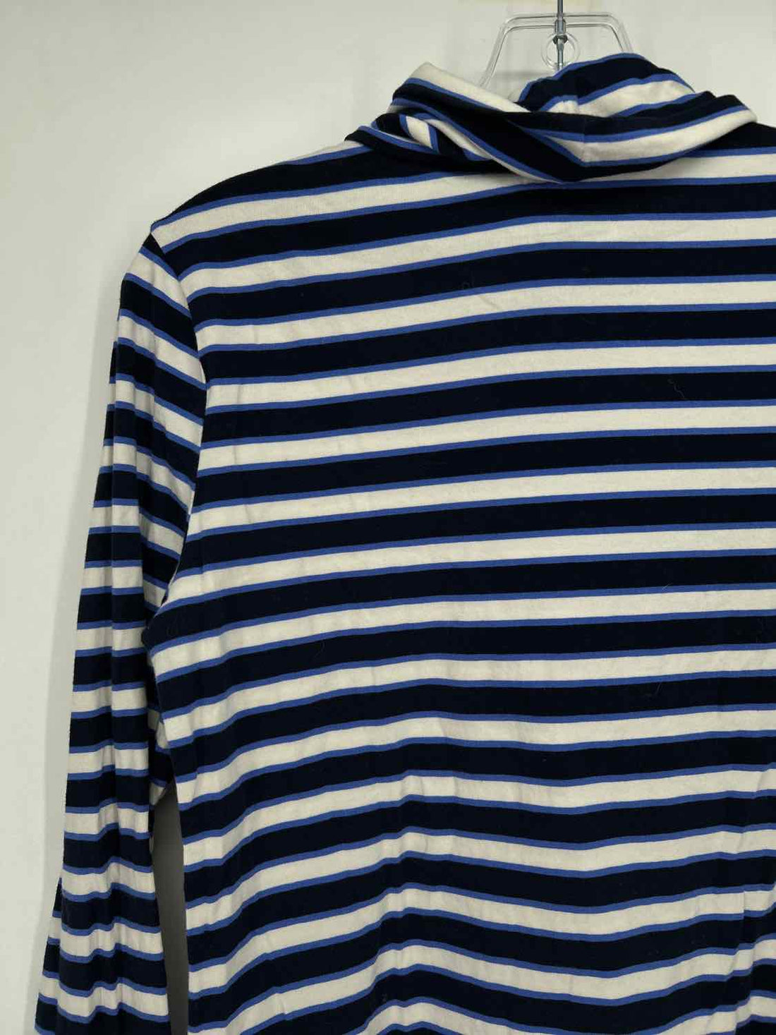 Talbots Size S White & Navy Striped Cotton Long Sleeve