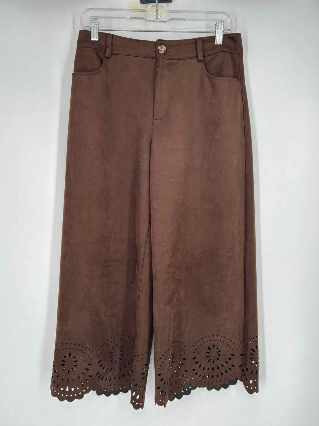 Zara Size S Dark Brown Faux Suede Pants