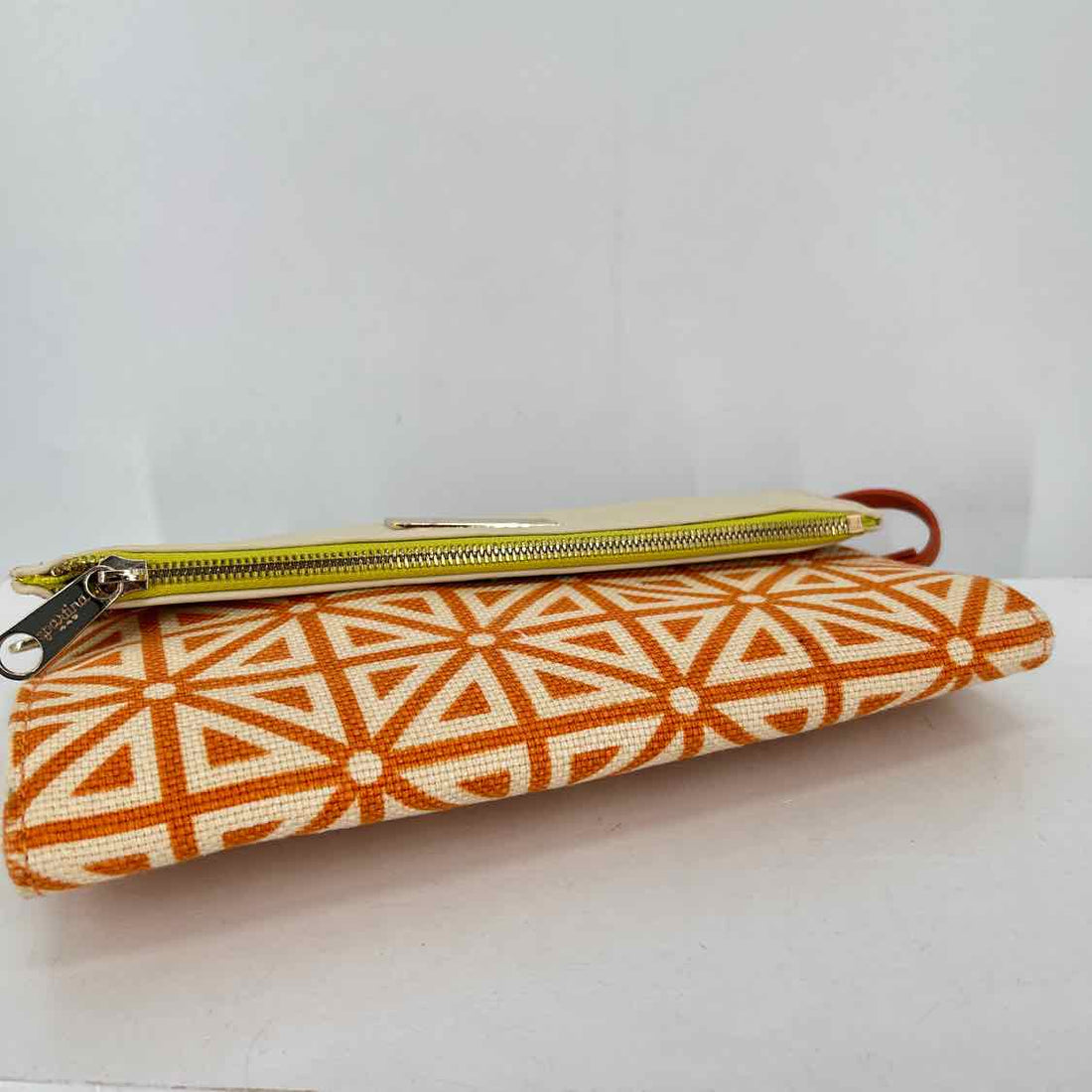 Spartina 449 Cream & Orange Canvas Pre Owned Clutch