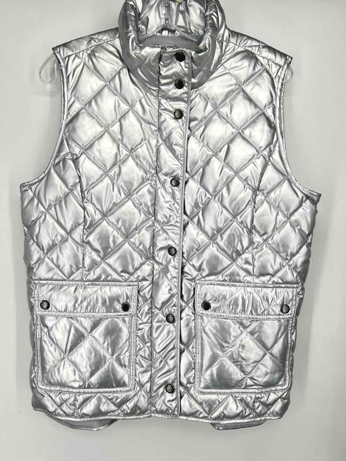 Talbots Size M Silver Puffer Vest