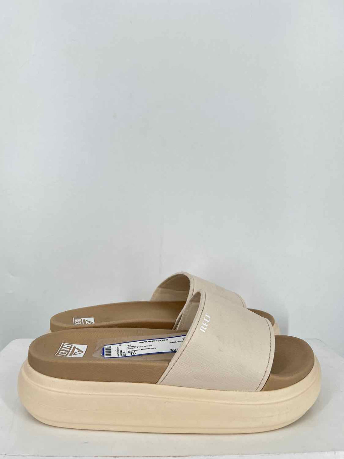 Reef Cushion Bondi Bay Women Size 10 Beige Slides
