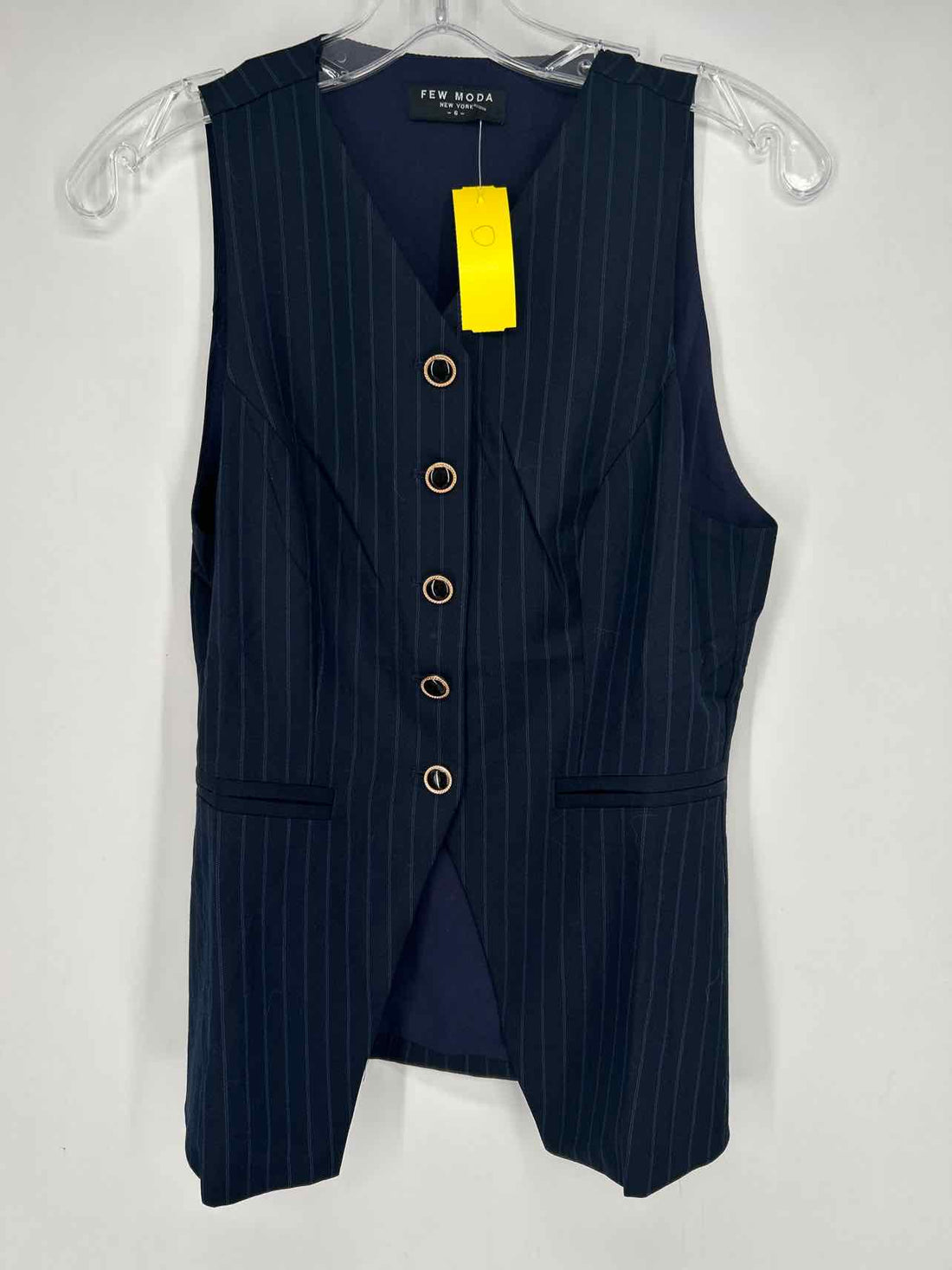 Few Moda Size 6 Navy Pin Stripe Vest