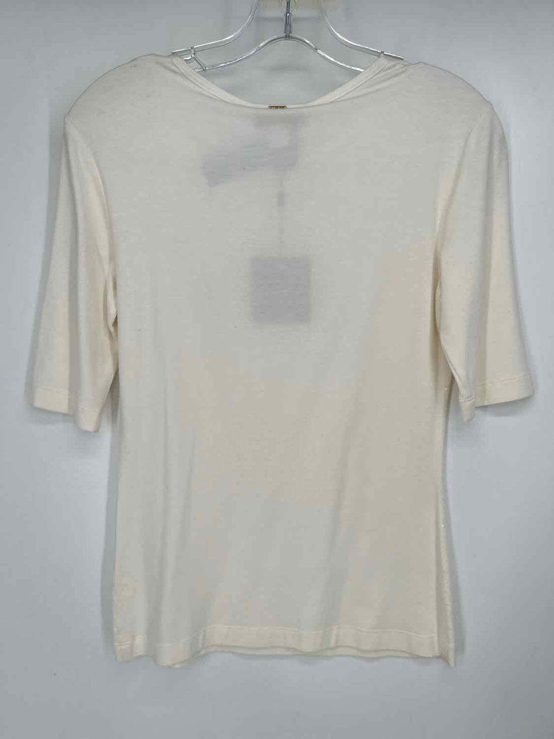 St John Sport Size P White Sequined Short Sleeve