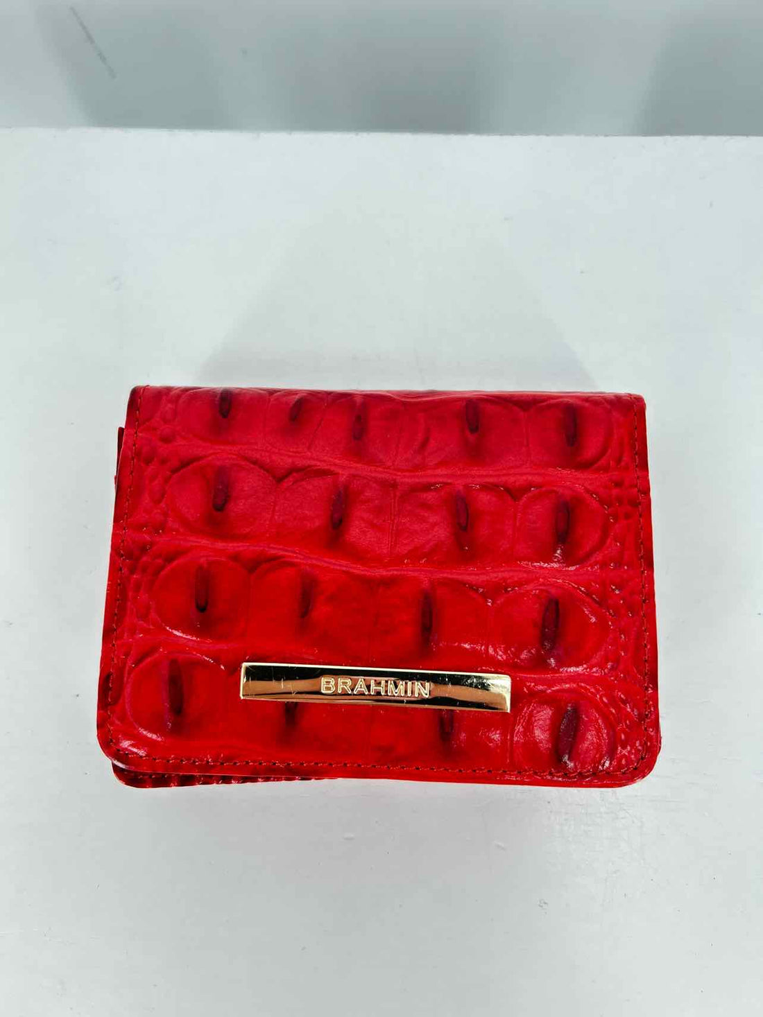 Brahmin Red Croc Embossed Excellent Condition Card Holder