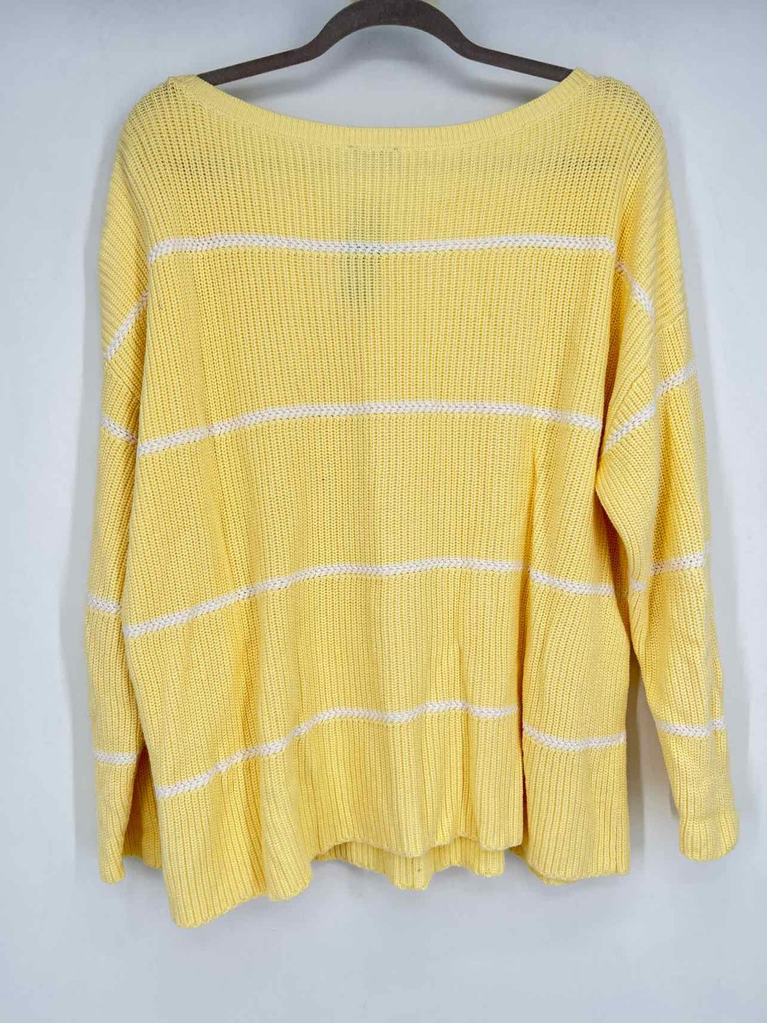 Talbots Size 1X Yellow & White Striped Sweater