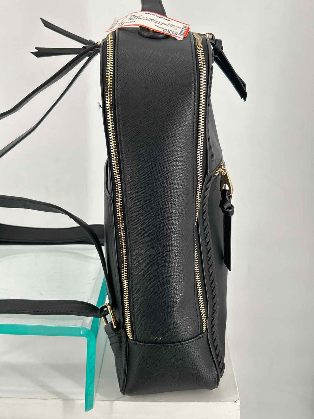 Calpak Black Saffiano Leather Pre Owned Backpack