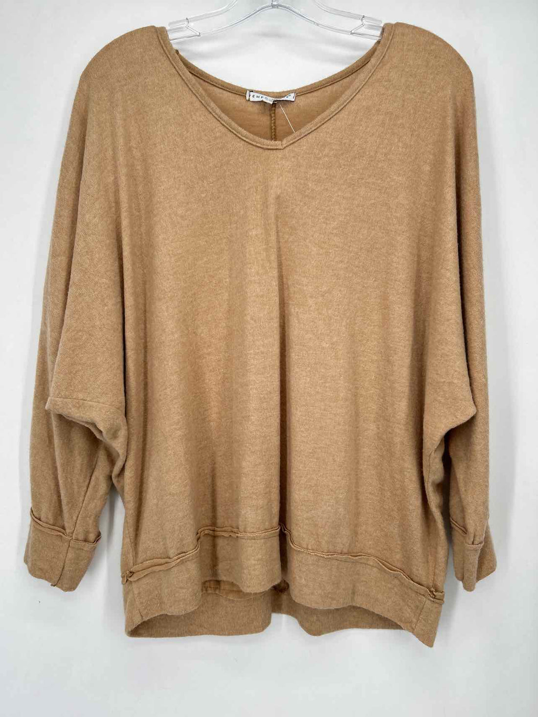 Tempo Paris Size S/M Tan Long Sleeve
