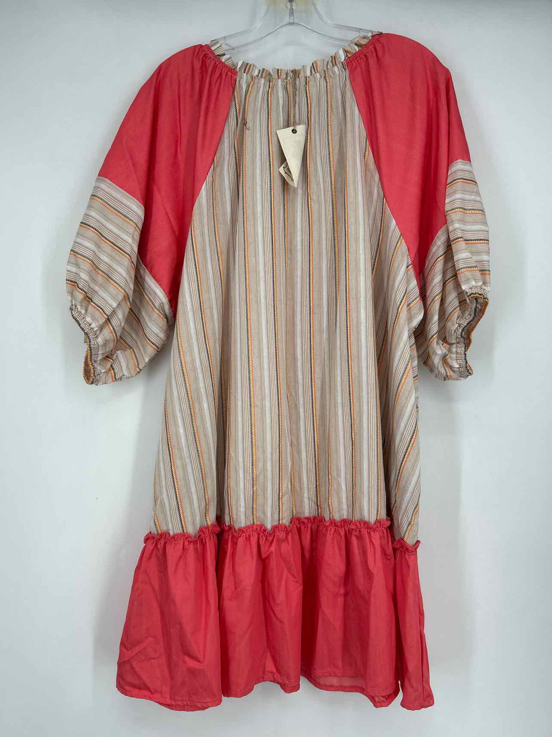 Easel Size L Pink & Tan Striped NWT Dress