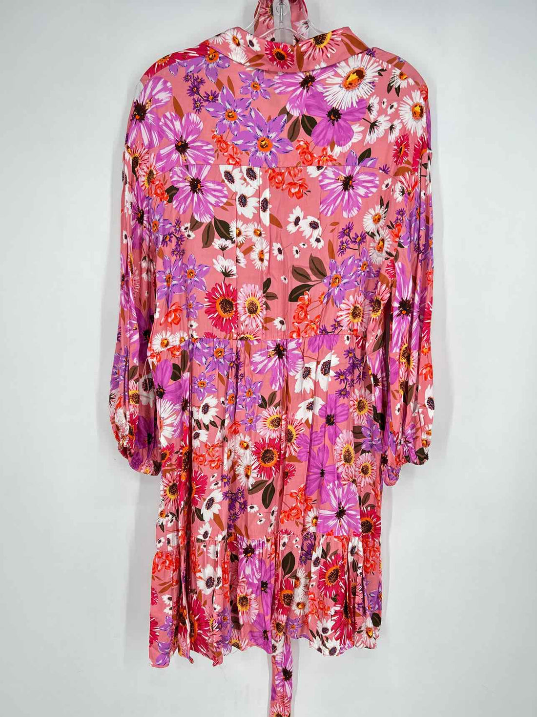 Rachel Parcell Size 12 Pink Floral Long Sleeve Dress