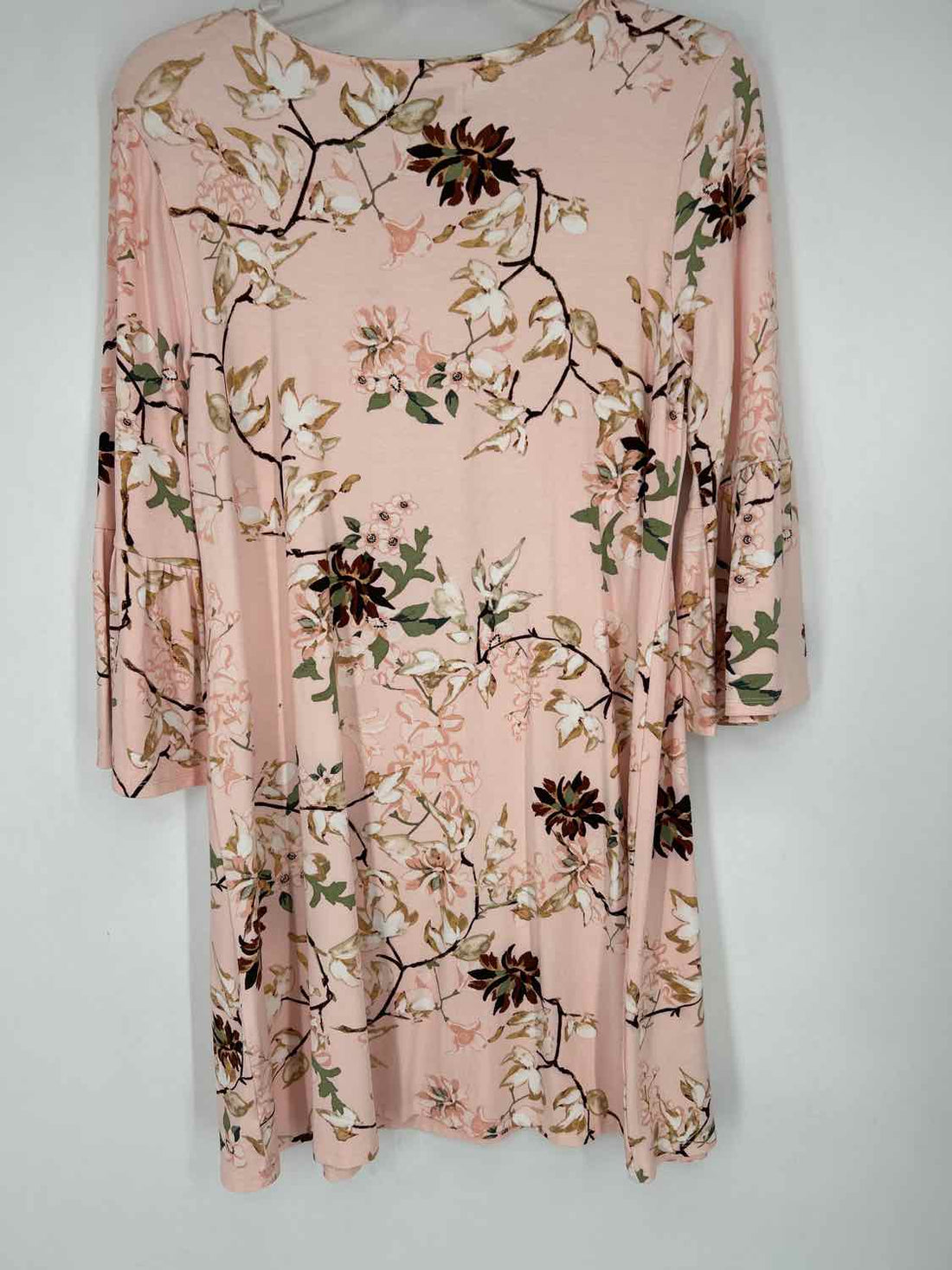 New Directions Size MP Light Pink Floral Long Sleeve Dress