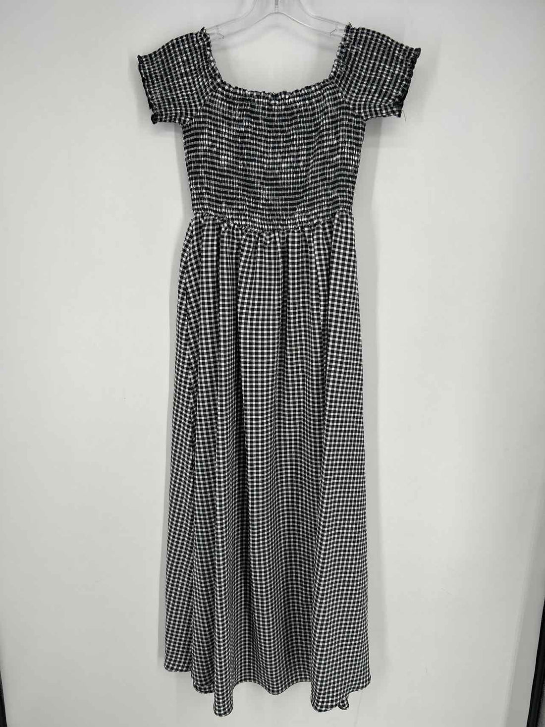 Lulus Size S Black & White Gingham Short Sleeve Dress