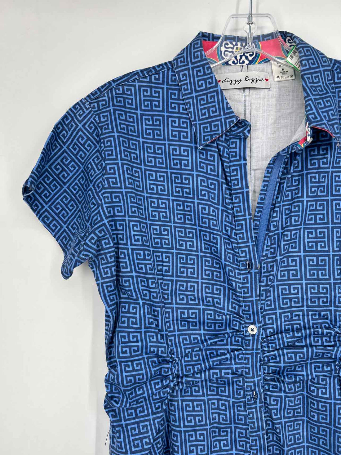 Dizzy Lizzy Size M Navy & Blue Short Sleeve Dress