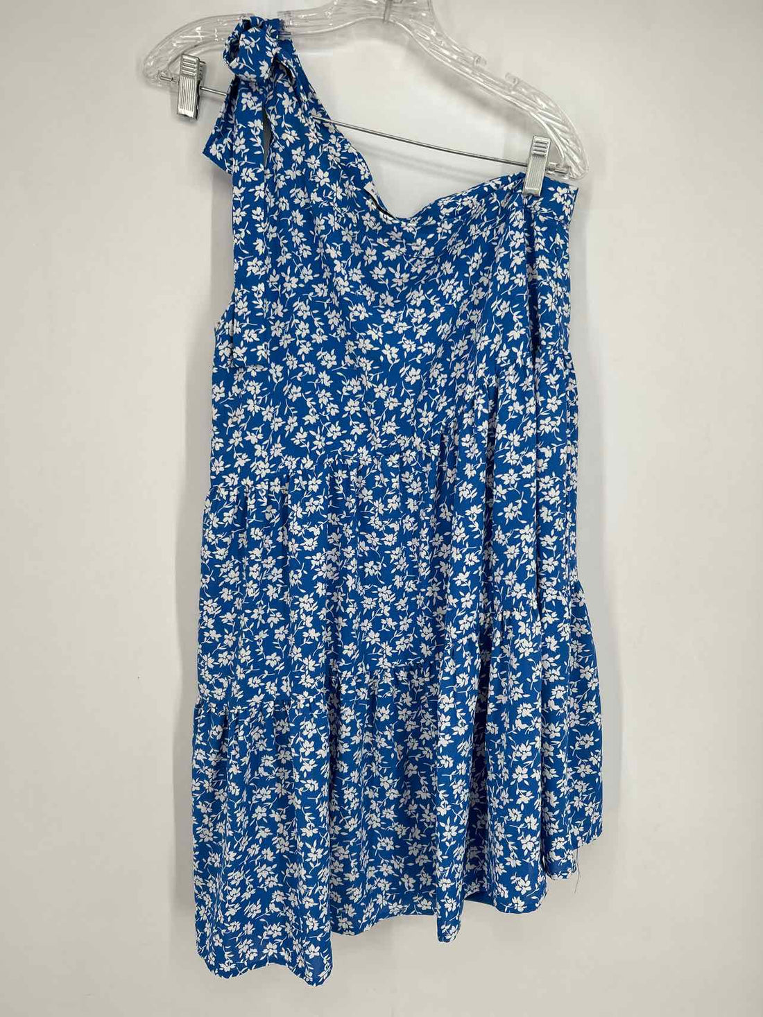 Staccato Size S Blue & White One Shoulder Dress