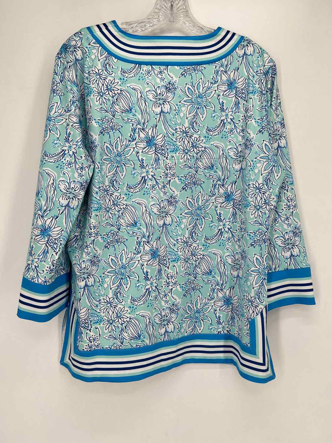 Jean-Pierre Klifa Size M Aqua & Blue Print Long Sleeve