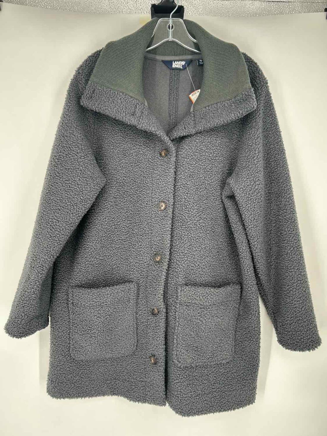 Land's End Size XL Gray Sherpa Coat