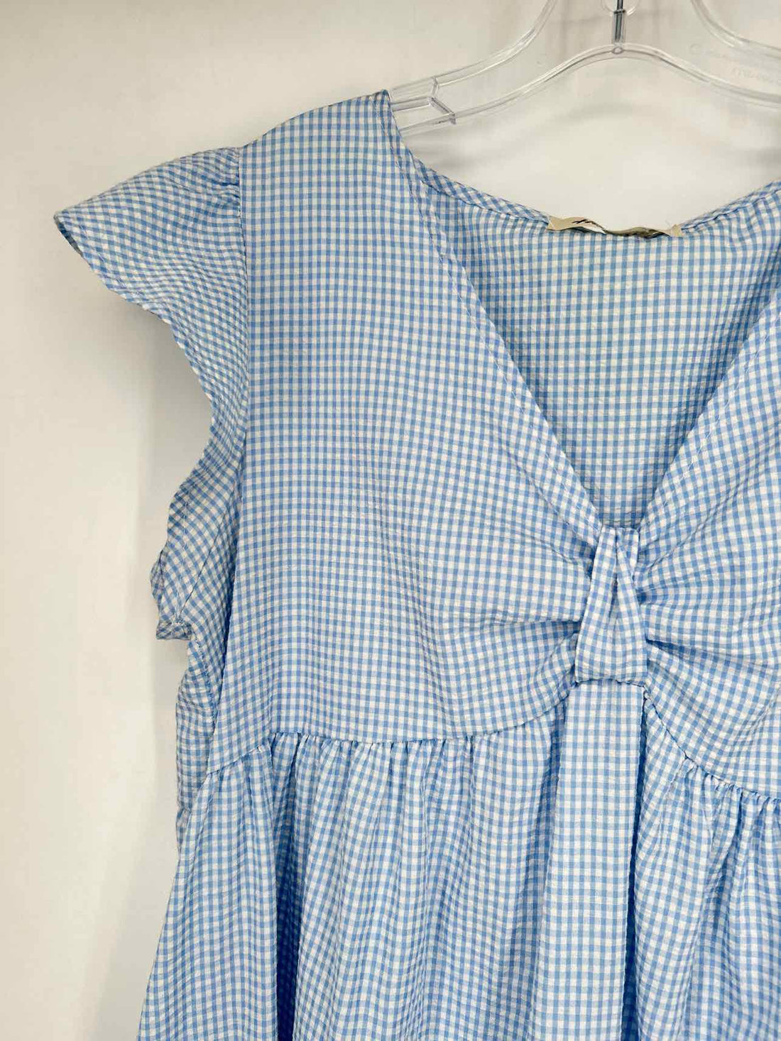 Haptics Size L Blue & White Gingham Dress