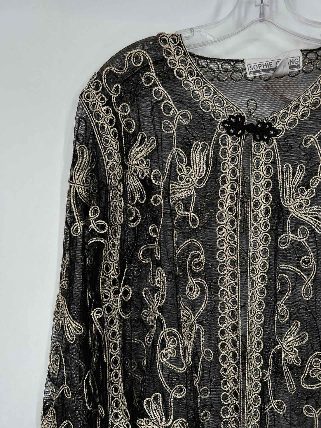 Sophie Chang Studio Size XL Black Embroidered Kimono