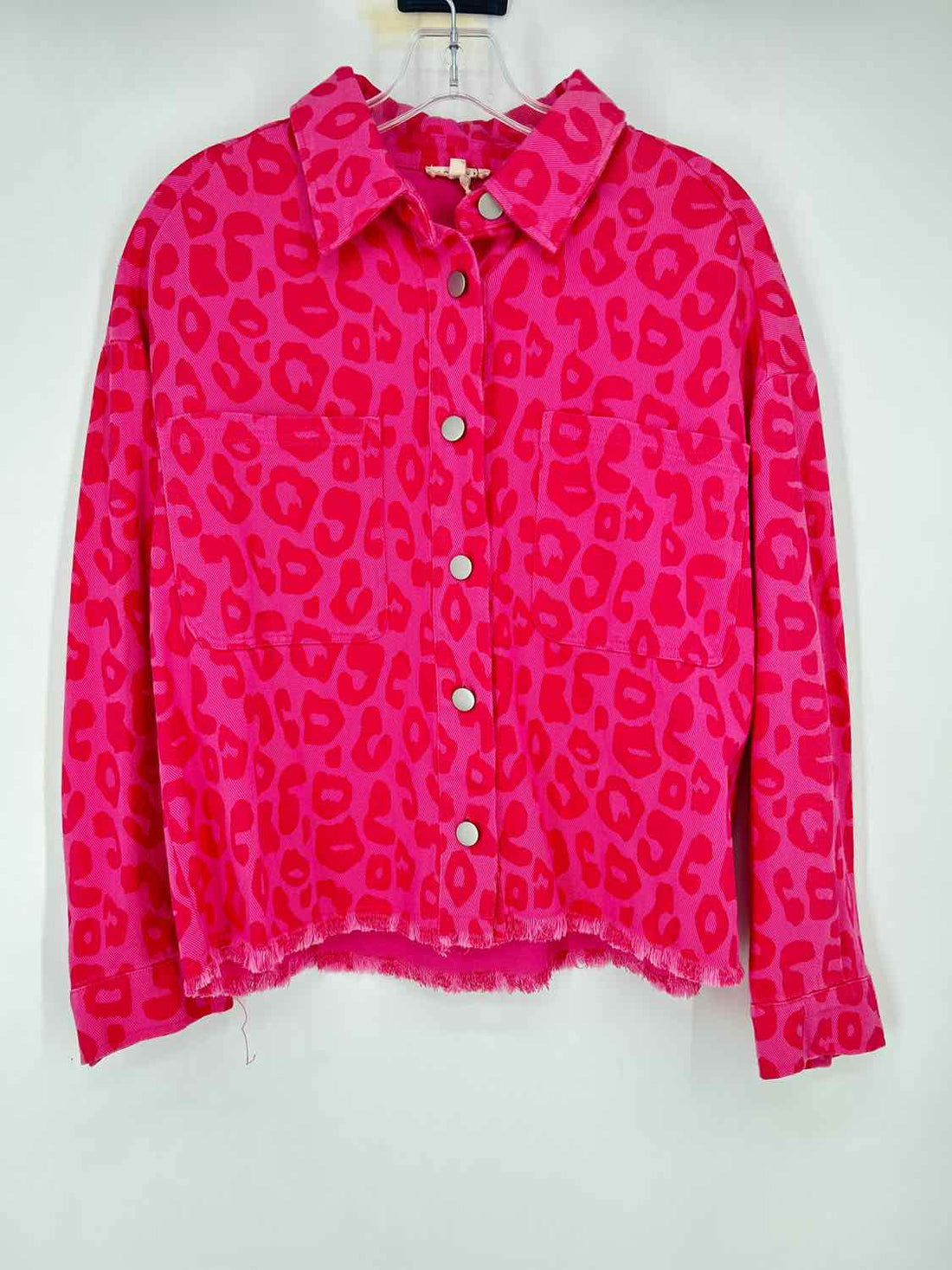 Jodifl Size S Pink Leopard Denim NWT Jacket