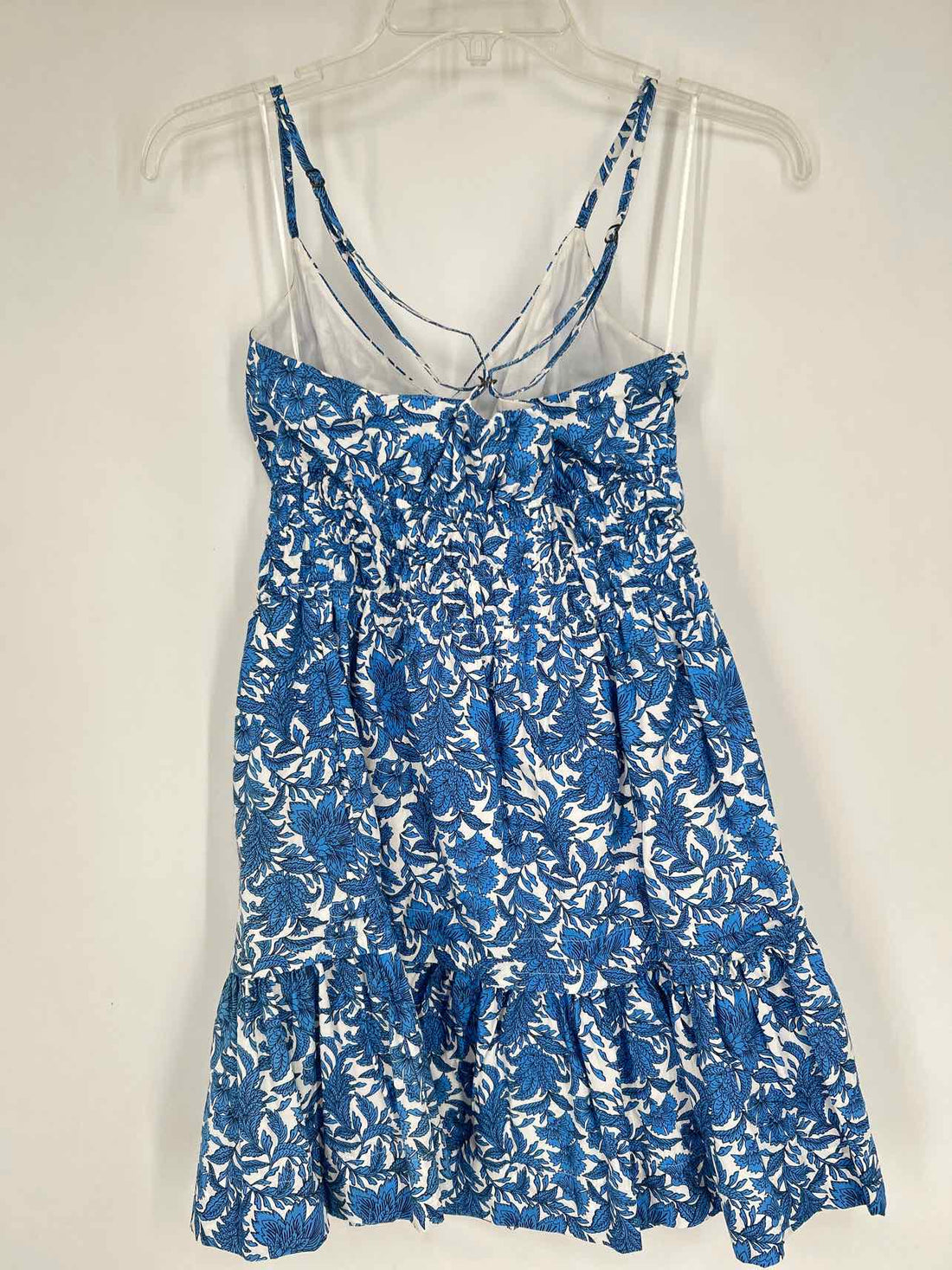By Anthropologie Size XS White & Blue Floral Sleeveless Dress